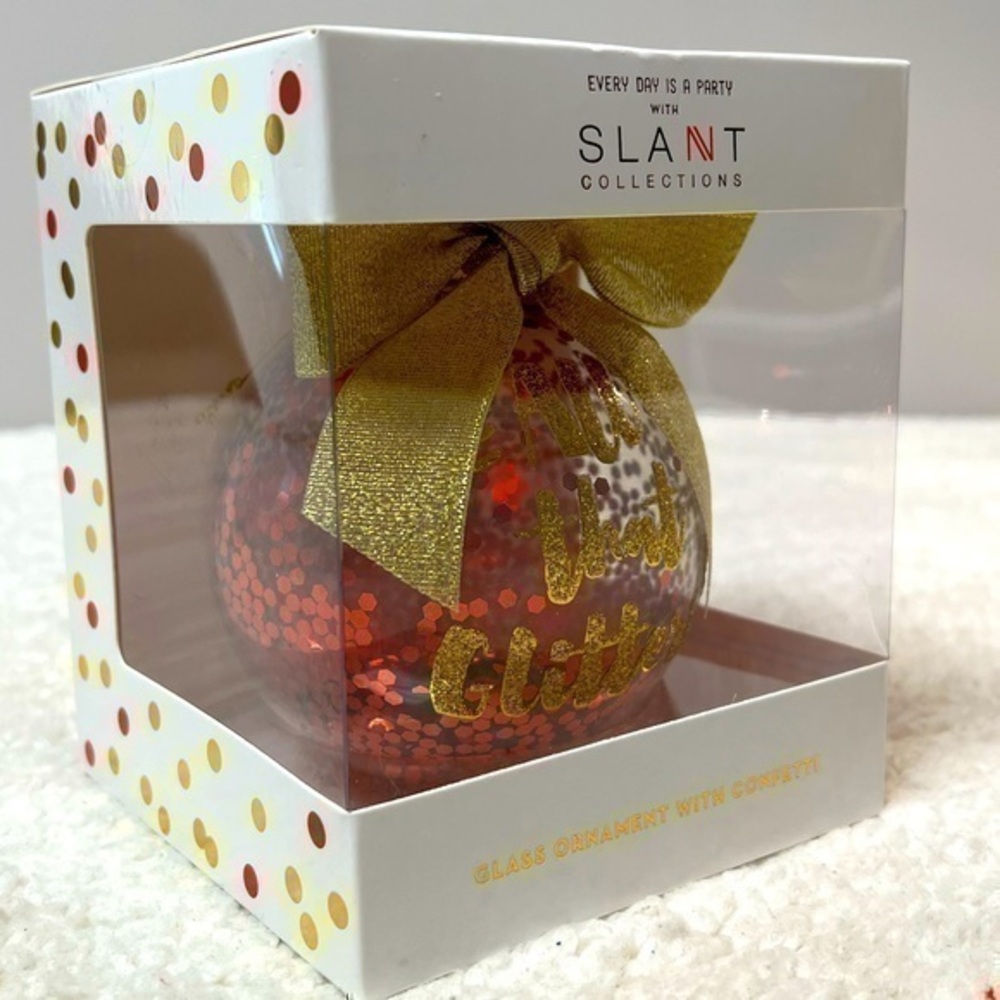 Slant Confetti Glass Ornament